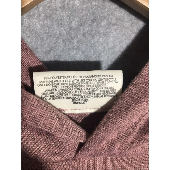 Womens Bobbie Brooks Hoodie Purple Grey Casual Winter Layering Classic Basic - Picture 2 of 5